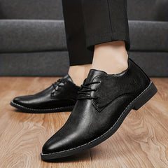 Men's Pointed Toe Lace Up Derby Shoes Business Formal Wear
