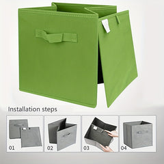 1pc Foldable Fabric Storage Box File Storage Box Household Clothes