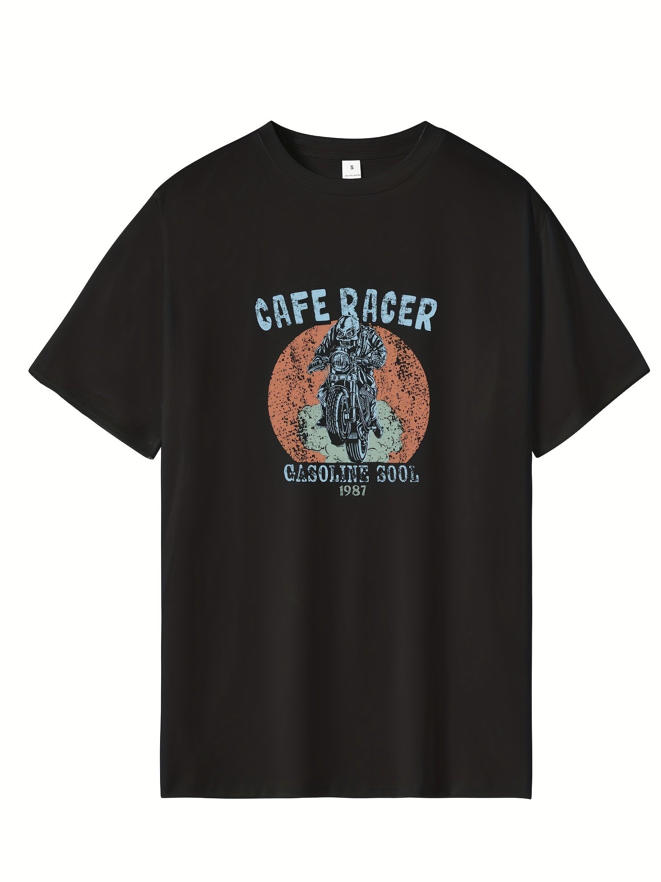 Men's Motorcycle Rider Graphic Crew Neck T-Shirt