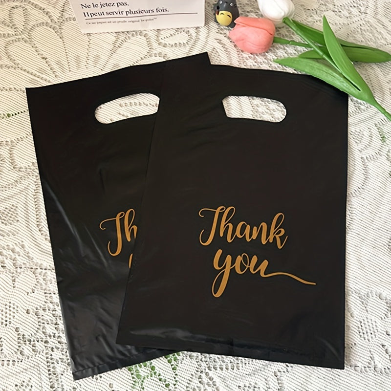 10pcs 'Thank You' Plastic Shopping Bags for Gift Packaging