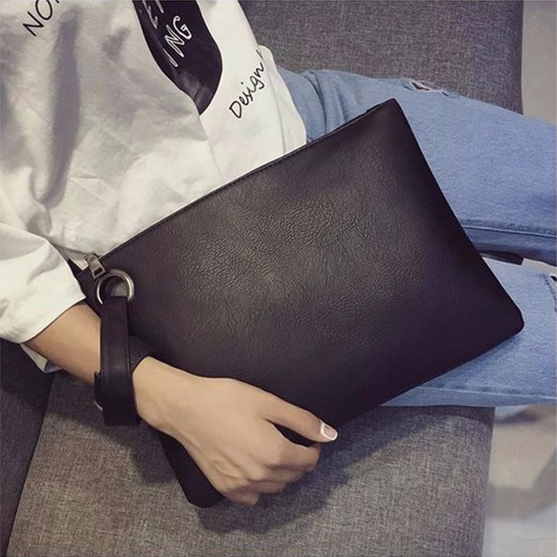 Oversized Clutch Bag Women's PU Leather Briefcase Handbag