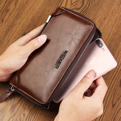 Vintage Men's Handbag Hand Grip Bag Cell Phone Bag Wallet