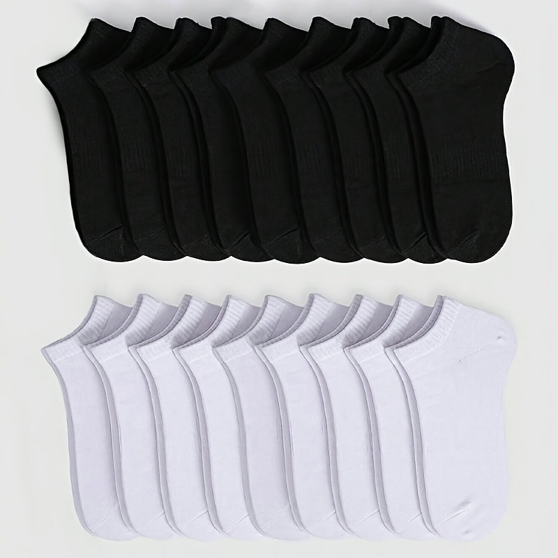 18 Pairs Solid Socks Comfy & Breathable Women's Stockings