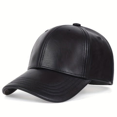 Waterproof PU Leather Baseball Cap Unisex Adjustable Sunshade Golf Hat