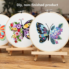 3D Embroidery Starter Kit for Adults - Cross Stitch with Flower Pat