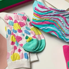 3 Pairs Colorblock 3D Textured Socks Breathable All match Women's Stockings