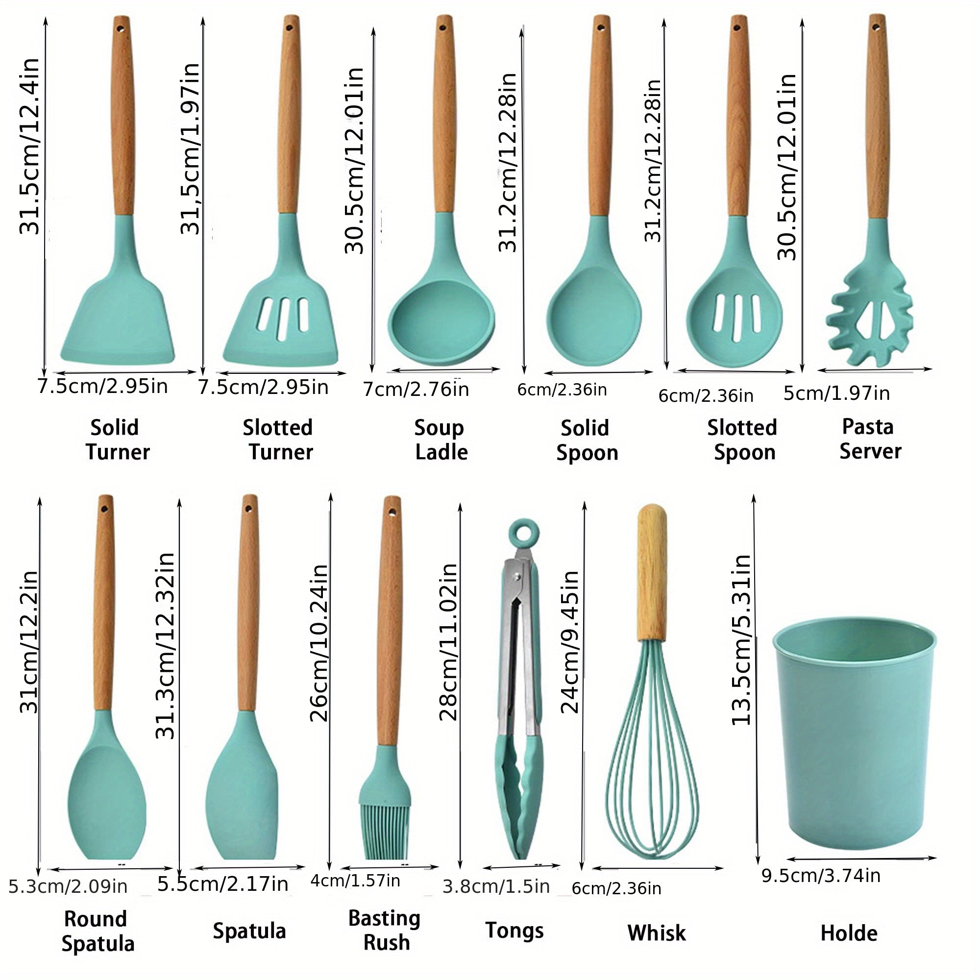 12-Piece Silicone Kitchen Utensil Set - Non Stick & Durable Cooking Tools