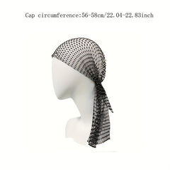 Rhinestone Mesh Headband Bandana Fishnet Wide Hairband Bling Veil Hat