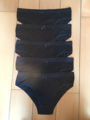 5pcs Low Waist Bow Tie Sports Briefs Comfy & Breathable Intimates Panties
