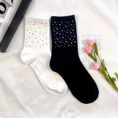 5 Pairs Rhinestone Mid Tube Socks for Women
