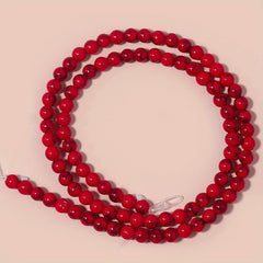 Red Howlite Turquoise Round Beads 4-10mm for Jewelry Making