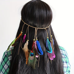 Bohemia Style Feather Hair Band Adjustable Headwear