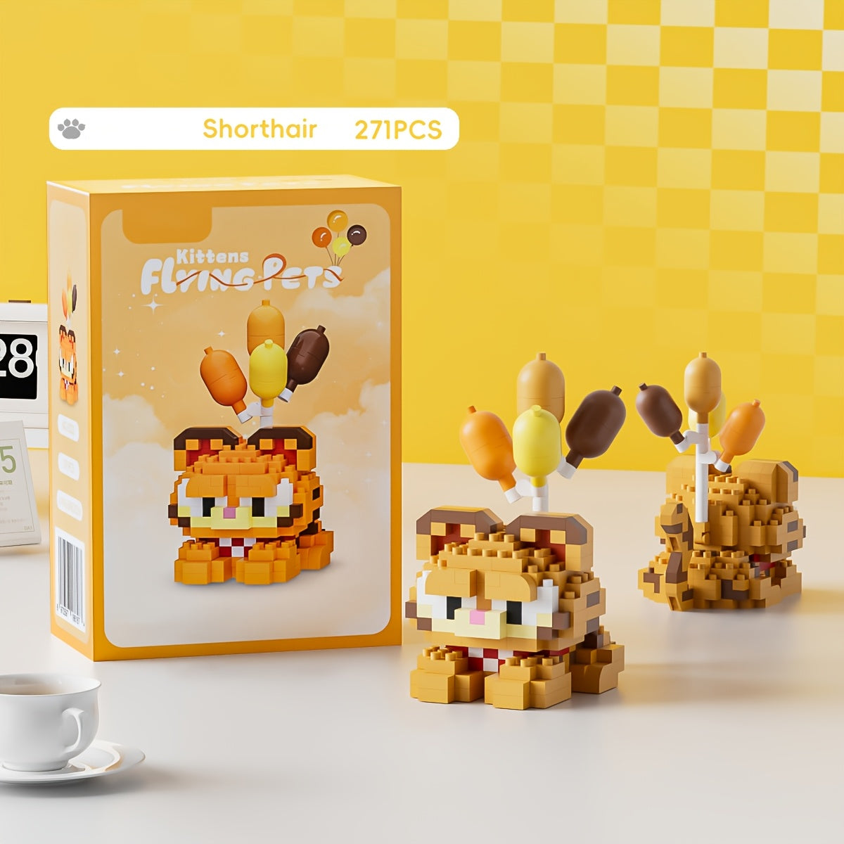 Cat Blocks with Balloons Set