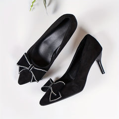 Women's Bowknot Stiletto Heels Point Toe Dress Heels