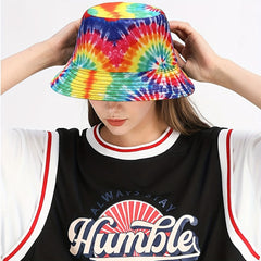 Colorful Tie Dye Bucket Hat Hip Hop Unisex Sun Hats
