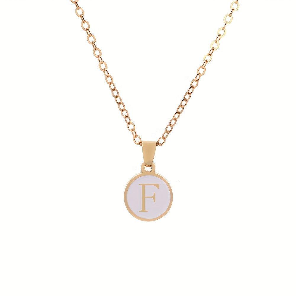 Golden Initial Letter Necklace Valentines Gift Men Jewelry