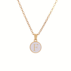 Golden Initial Letter Necklace Valentines Gift Men Jewelry