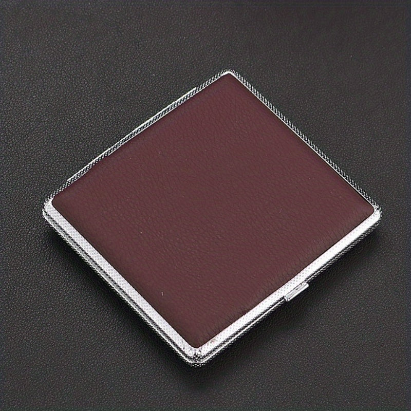 Leather Cigarette Pack 20 Split Tight Band Men's Storage Box