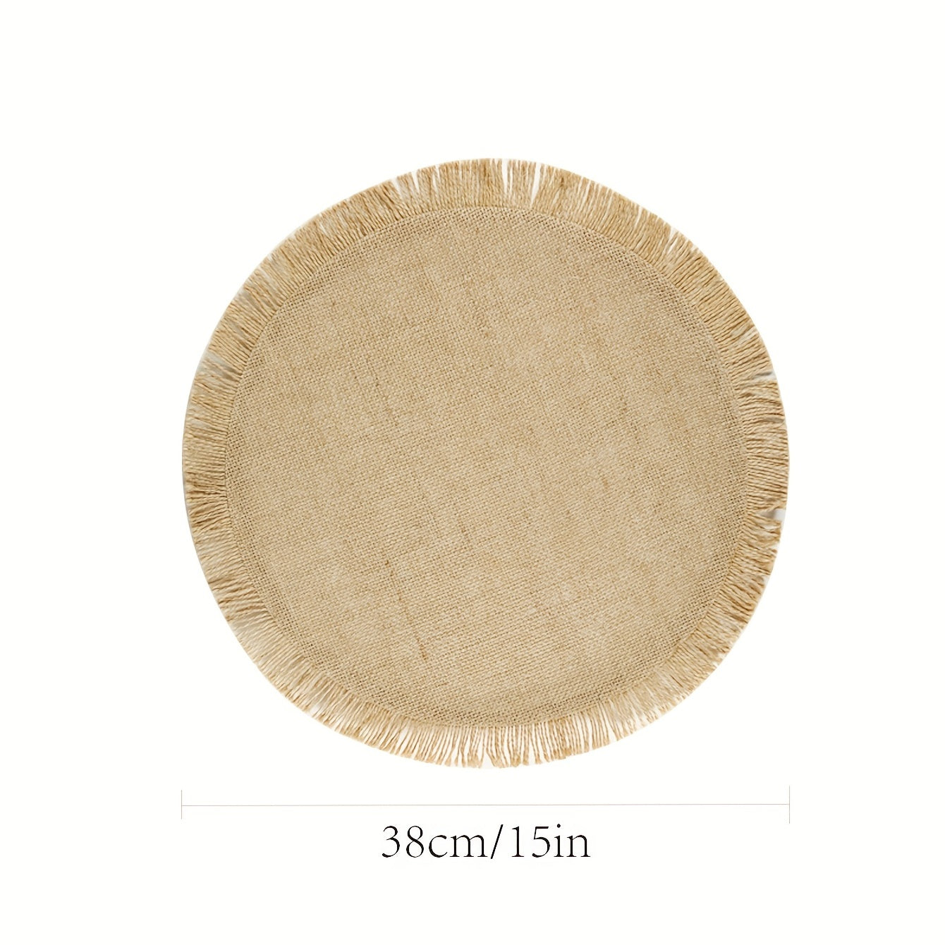 4pcs Natural Jute Tassel Placemats Round Linen Placemat