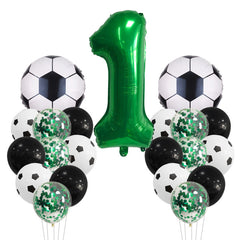 22pcs Football Balloon Set Green 81 28 Cm Number Balloon Sequin Balloon Set