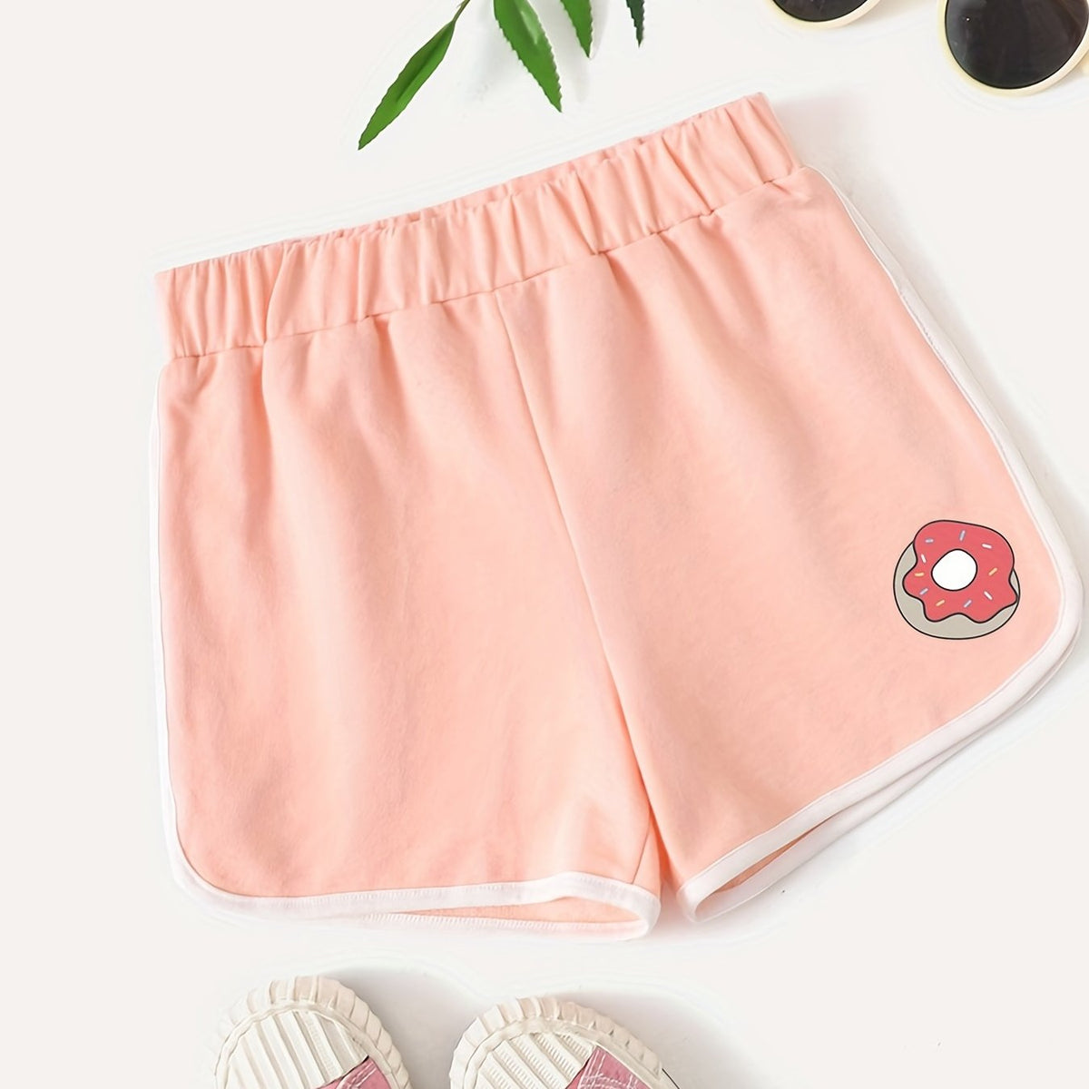 Girls ''Eggs'' Graphic Active Running Short Summer Athletic Shorts Kids Pleated