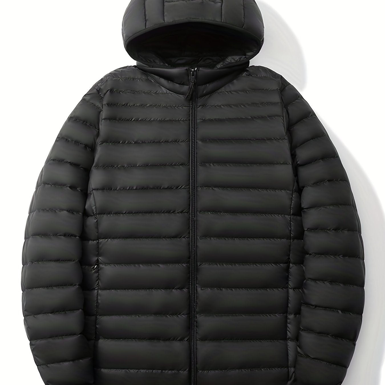 Classic Waterproof Hooded Puffer Jacket Men's Casual Loose Fit Duck Down Coat