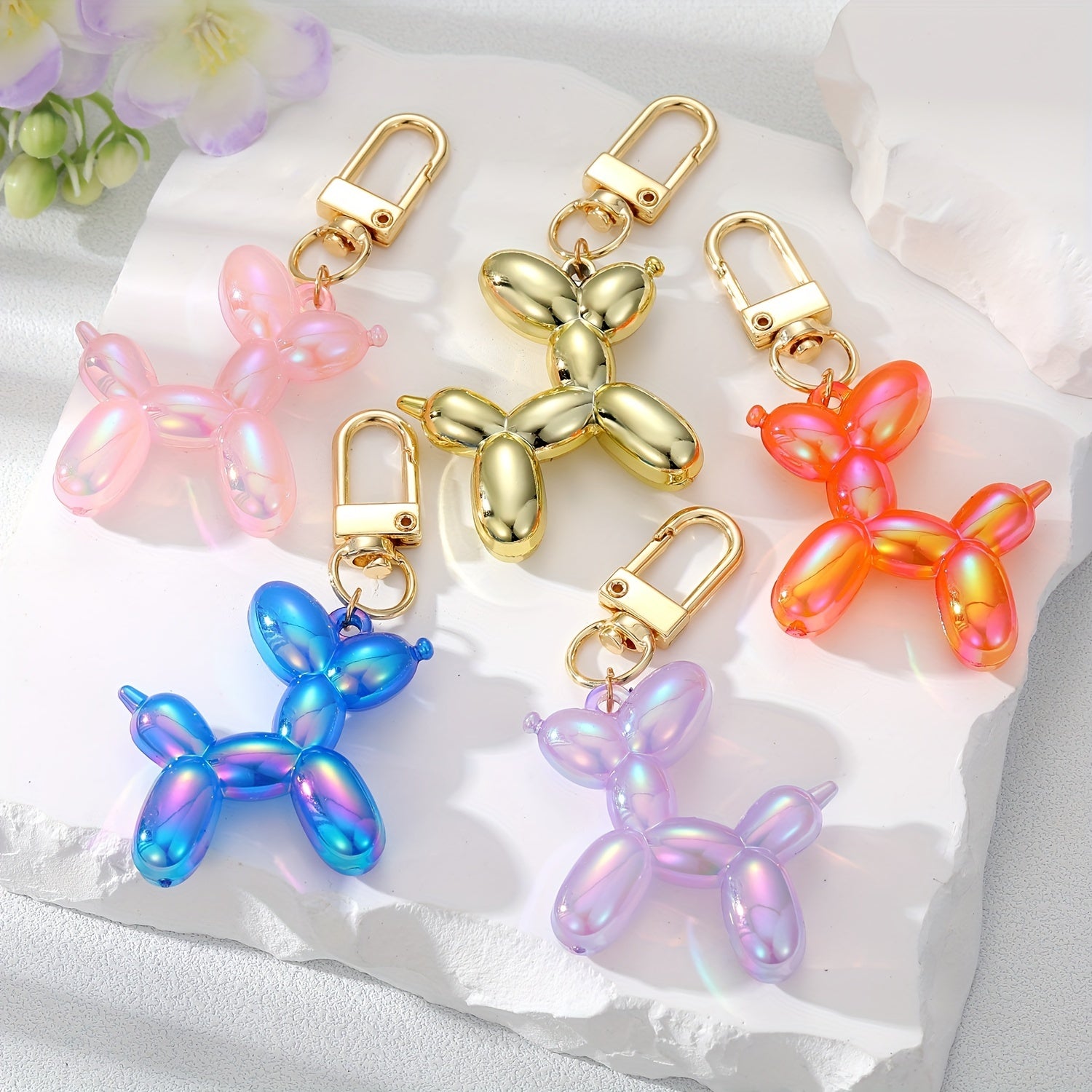 Balloon Dog Keychain Cartoon Animal Series Wallet School Bag Pendant
