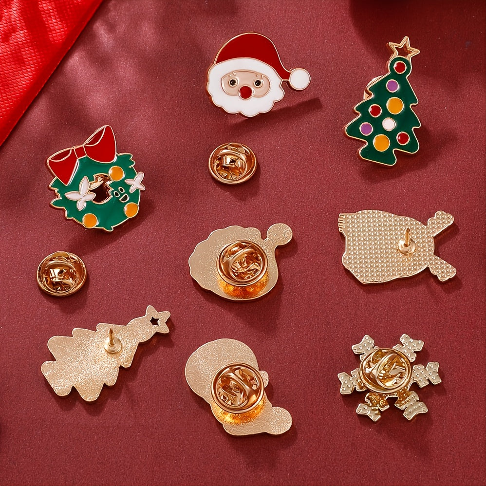 Men's Christmas Pattern Red Alloy Pin