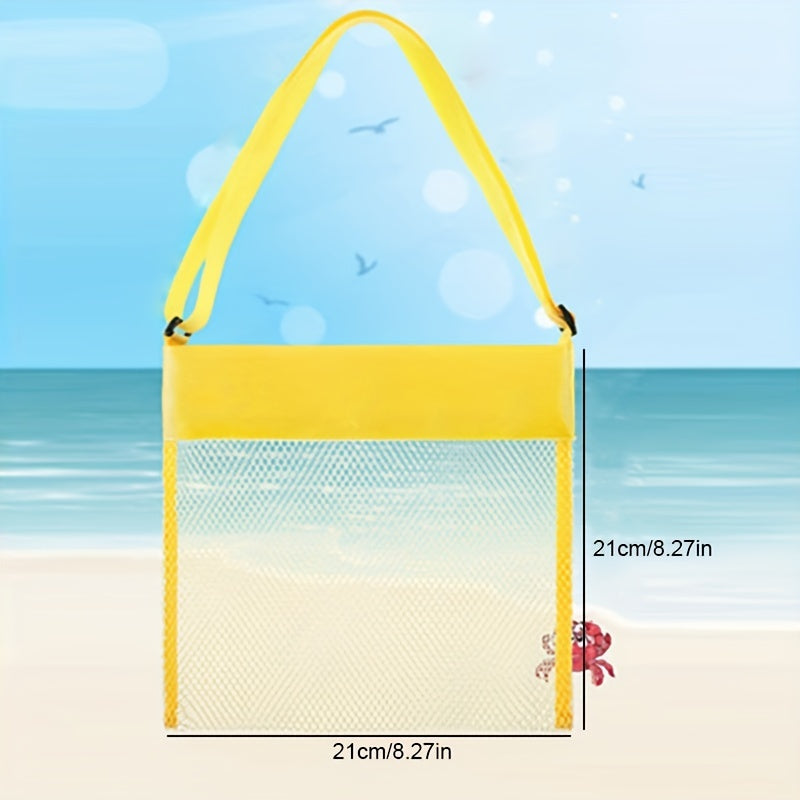 Colorful Mesh Beach Bag Seashell Toys Storage Organizer