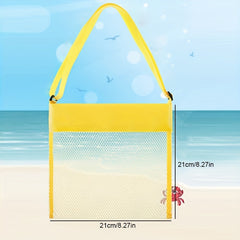 Colorful Mesh Beach Bag Seashell Toys Storage Organizer