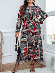 Flounce Sleeve Tie Front Maxi Dress