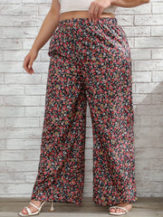  Floral Print High Rise Wide Leg Trousers