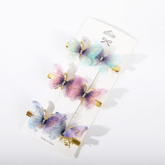 6 Pcs Pink & Golden Butterfly Hair Clips