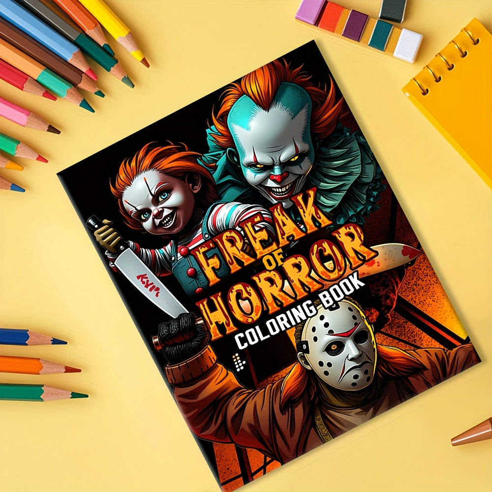 Horror Coloring Book 24 Pages Adult Drawing Boo