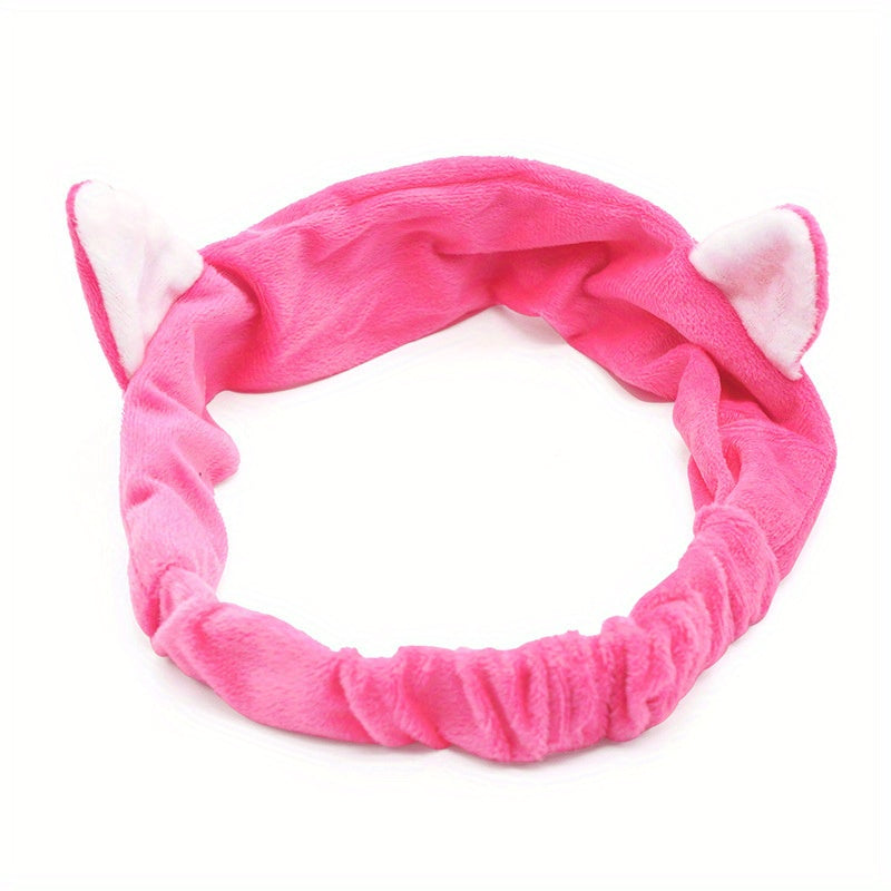 Cartoon Cat Ears Headband Soft Head Hoop for Girls Women