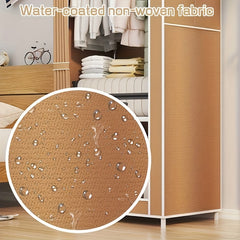 1pc Cloth Wardrobe Non Woven Covered Clothes Rack Standing Garment Rack