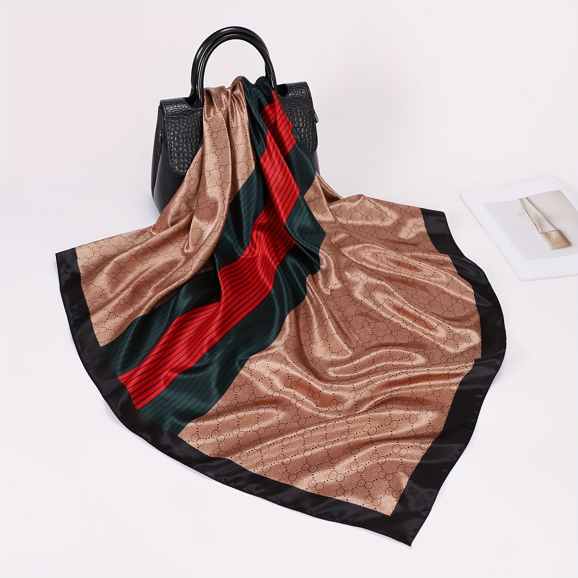 Unisex Motorcycle Striped Bandana Scarf with Flower Pattern