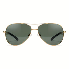 OUWEN Oversized Aviator Sunglasses Green Lens UV Protection