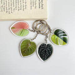 Leaf Plant Acrylic Keychain Bag Charm Accessories