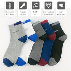 10pairs Men's Anti-odor Breathable Mid-calf Socks for Running
