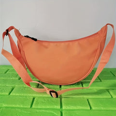 Half Moon Nylon Ladies Belt Bag Solid Crossbody Work Study