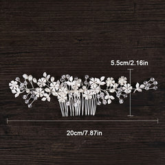 Rhinestone Faux Pearl Hair Comb Wedding Headwear
