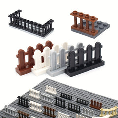 30pcs Building Block Scenes Fence Handrail Pen Railing Compatible Parts Model