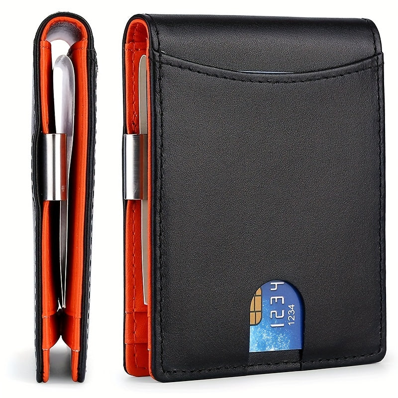 RFID Blocking Slim Bifold Leather Men's Wallet Gift