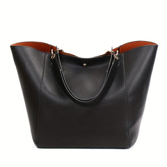 Minimalist Large Capacity Tote Bag Solid Shoulder Bag Women's Casual Handbag