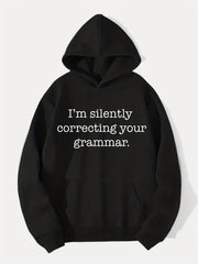 Funny Slogan Print Hoodie for Men