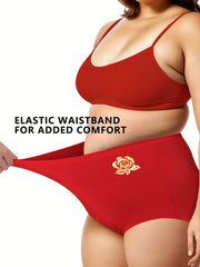 Women's Plus Size High Waisted Elastic Everyday Panties Set