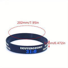 8 Pcs Flat Printed Slogan Silicone Bracelets 20-32x1.22 cm