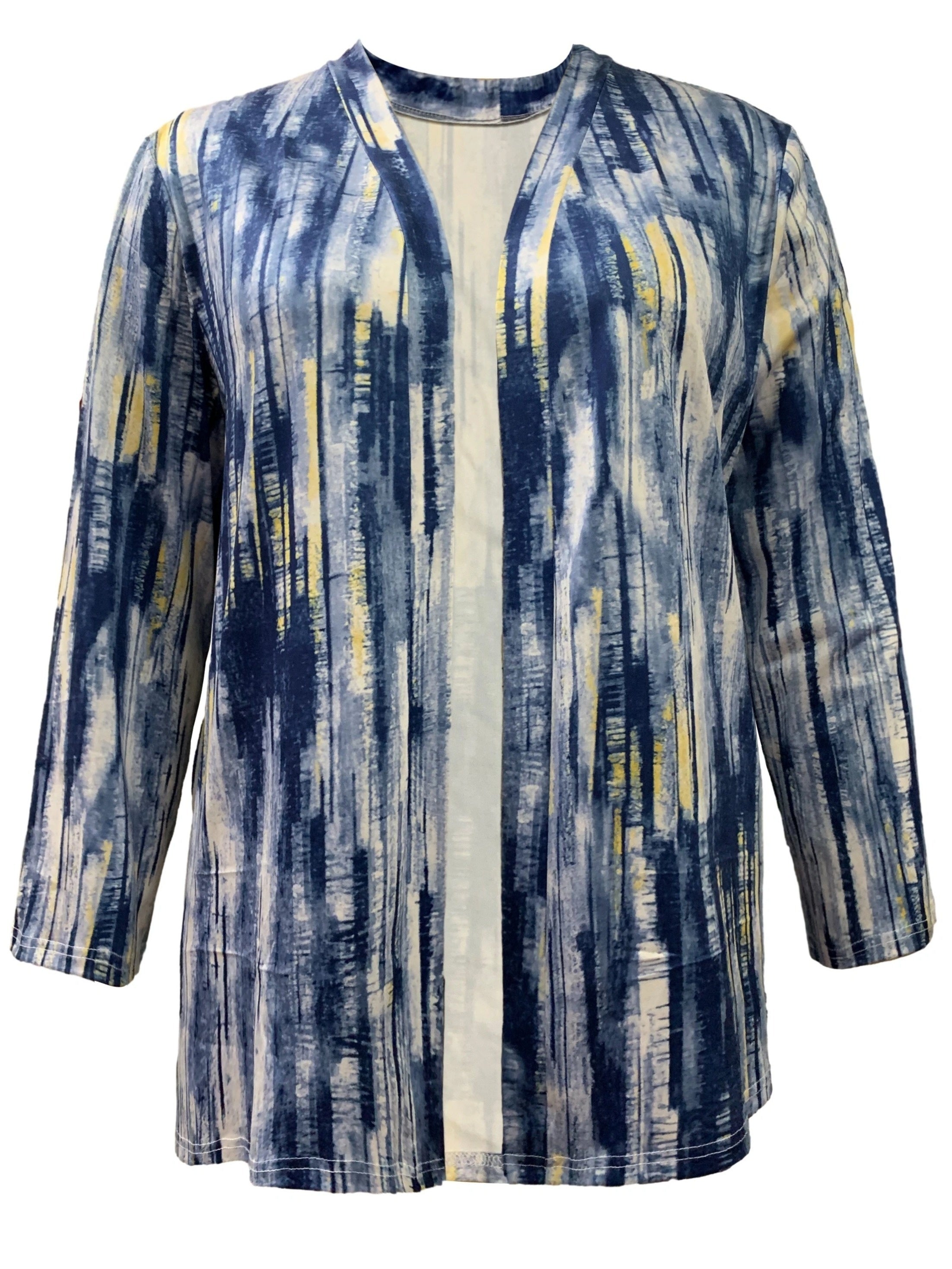 All-Over Print Long Sleeve Open Front Cardigan