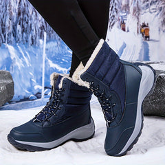 Women's Plush Inner Snow Boots Platform Mid Calf Boots